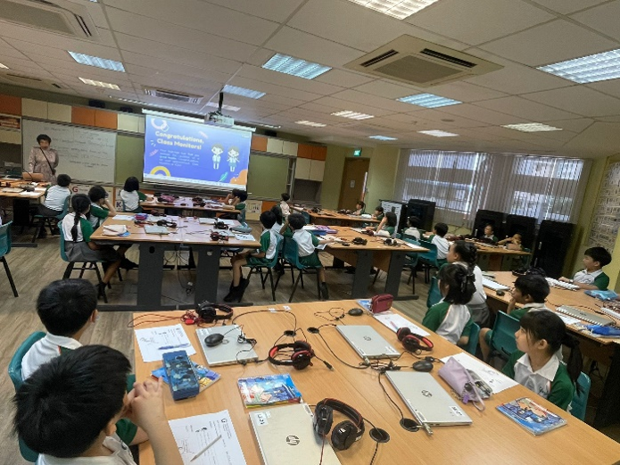 Student leaders attending a leadership workshop in the computer laboratory.
